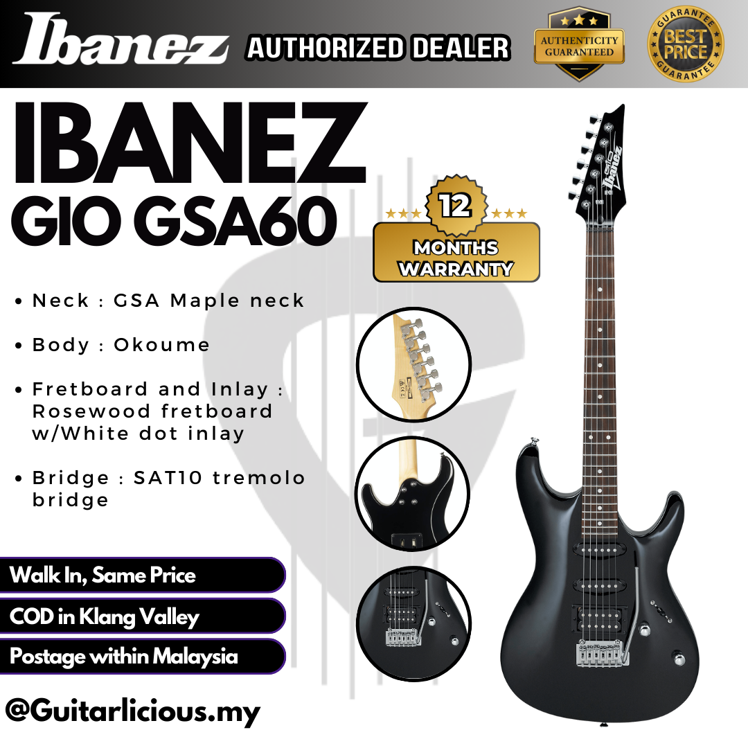 Ibanez GIO GSA60 - Black Night - A