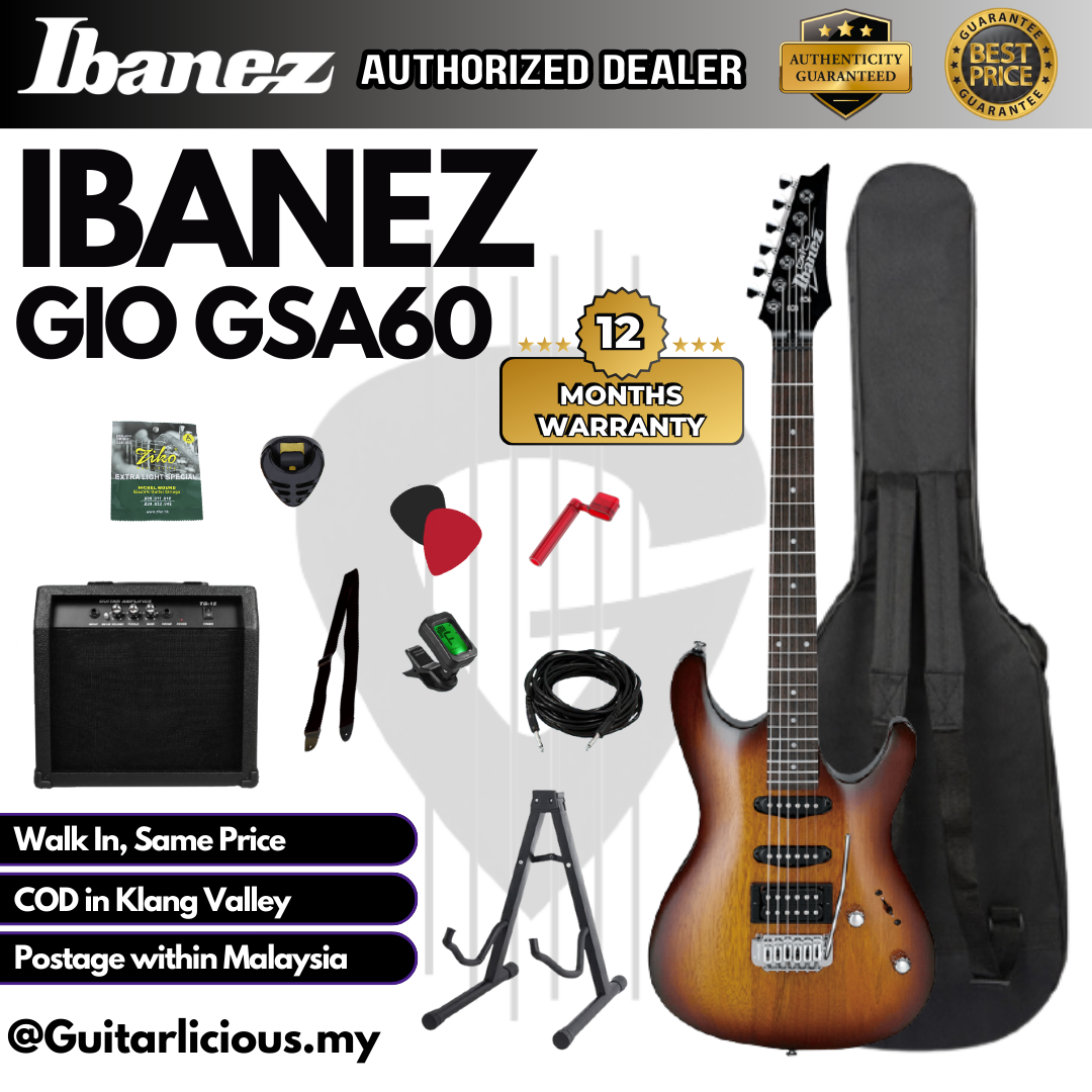 Ibanez GIO GSA60 - Brown Sunburst - D