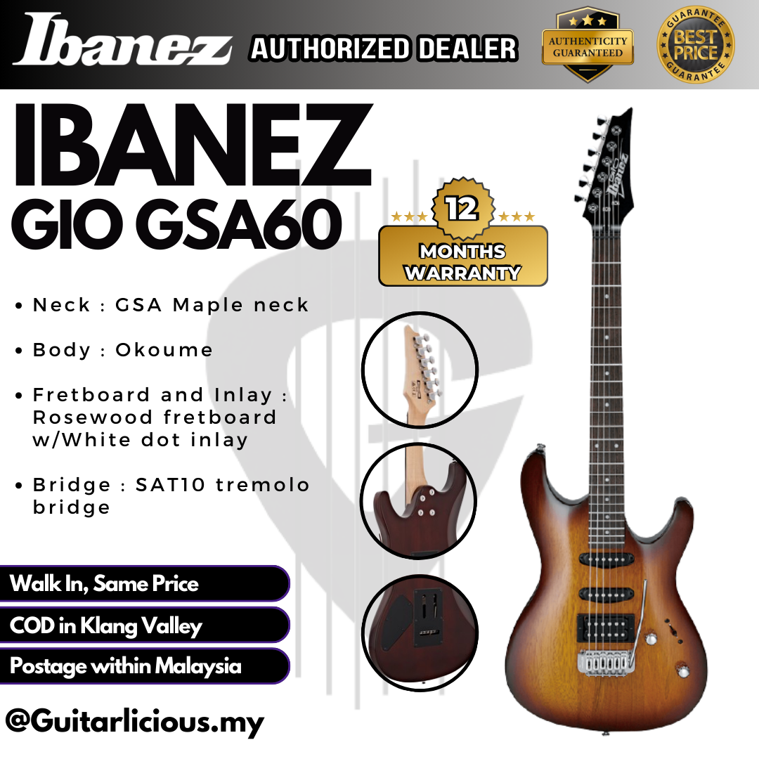 Ibanez GIO GSA60 - Brown Sunburst - A