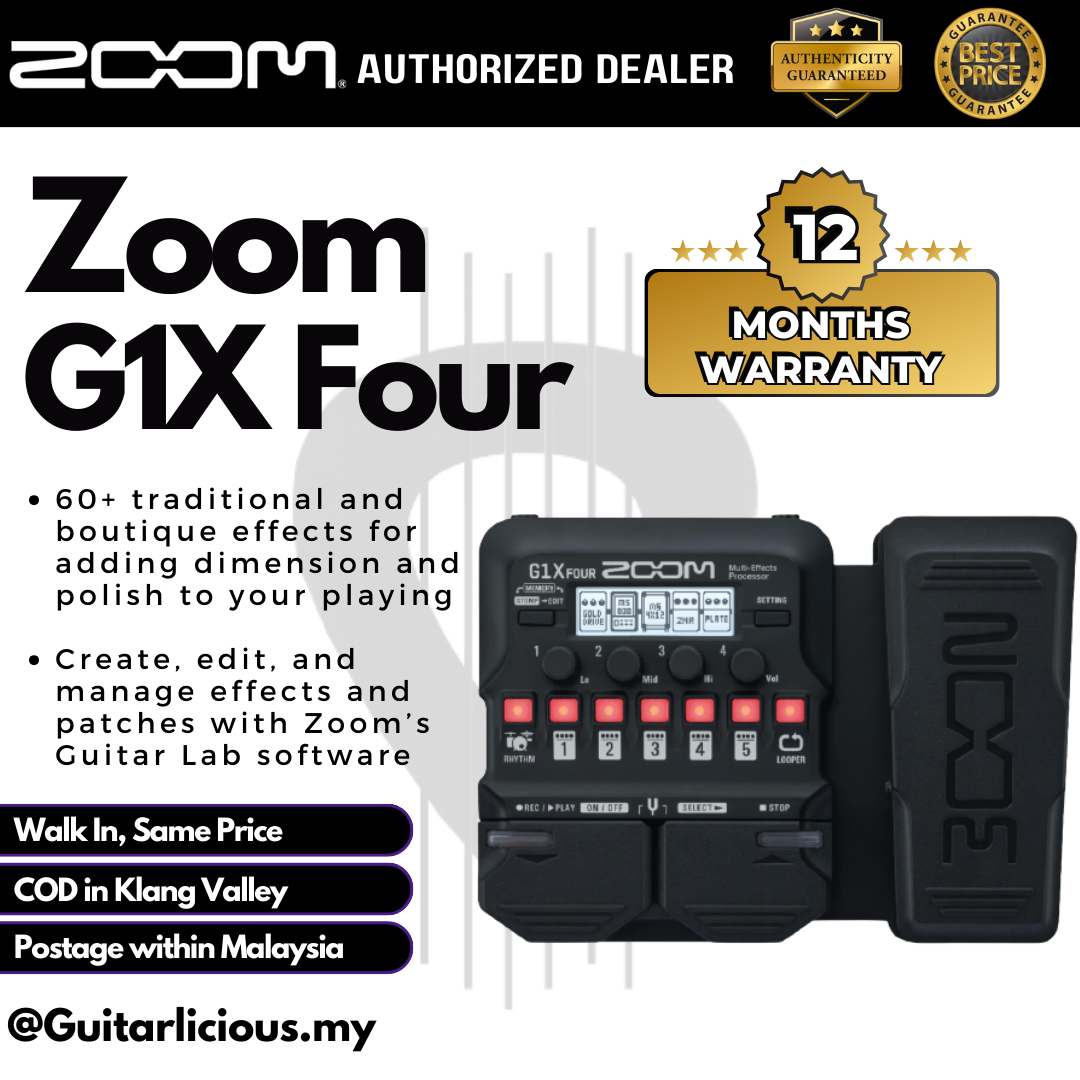 ZOOM G1X Four Multi-Effects Guitar Pedal ( G1x4 / G1-X ) – GUITARLICIOUS.MY