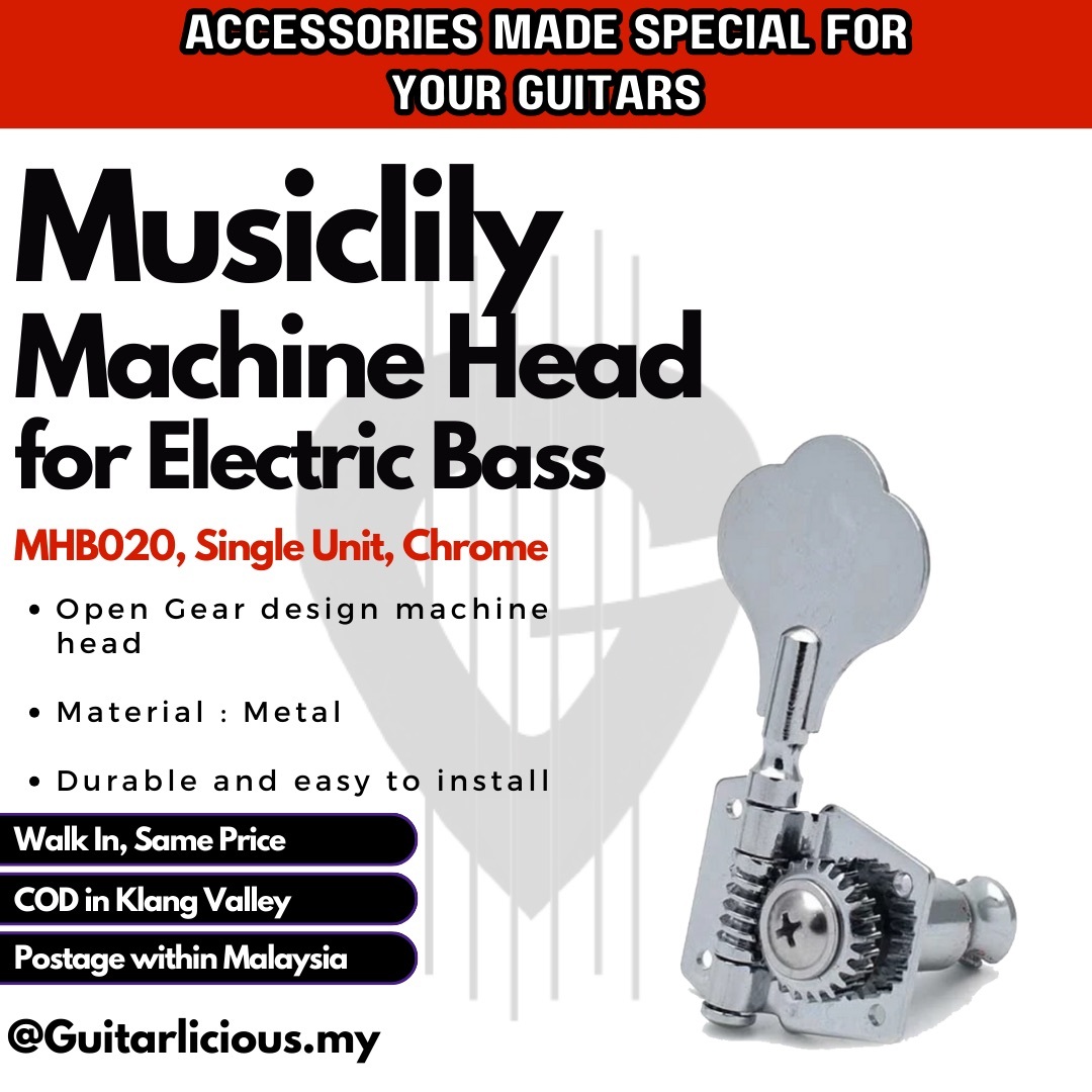 Open Bass Guitar Tuning Pegs / Tuners / Machines Heads (Chrome) 1