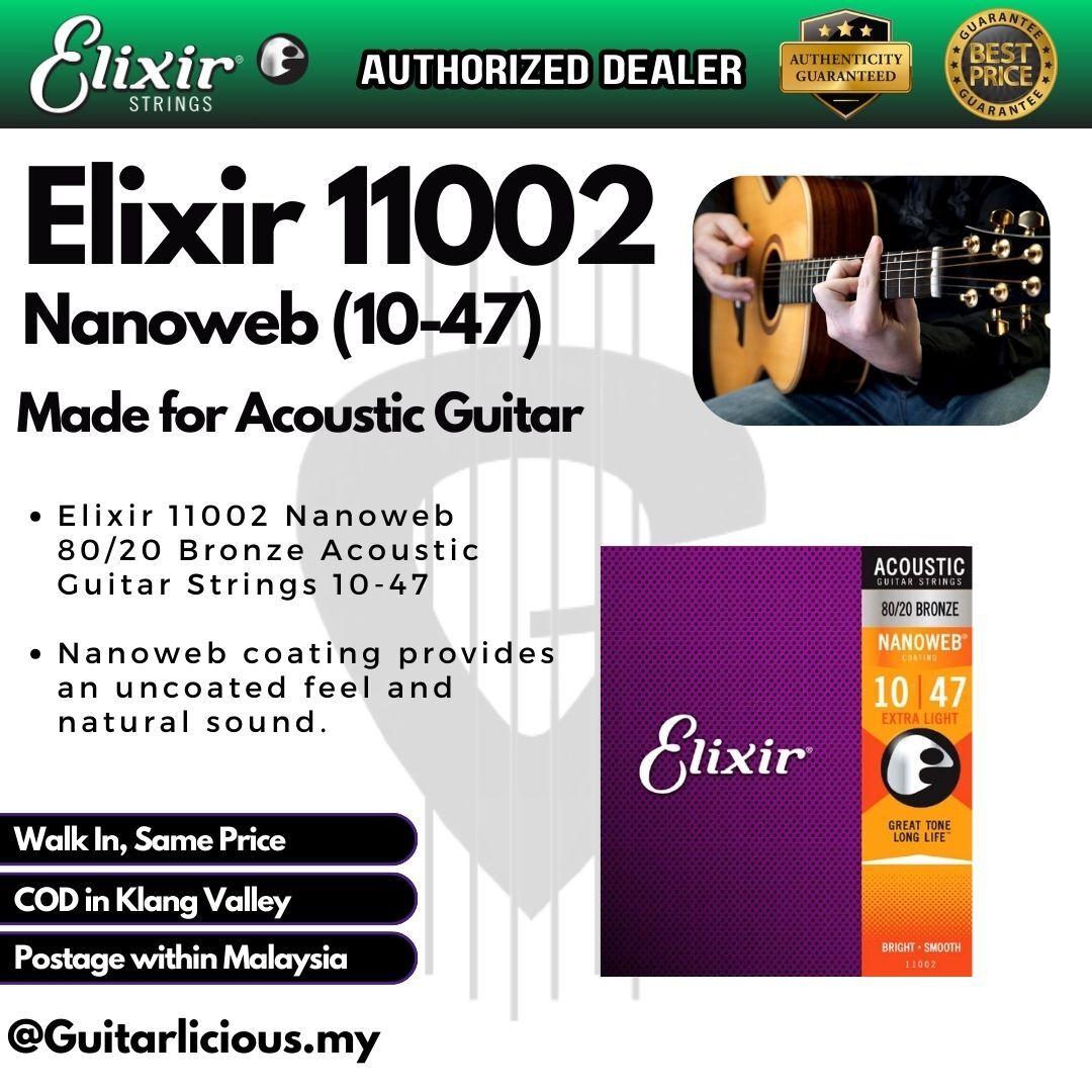 ELIXIR : Cordes Nanoweb 80/20 Bronze 