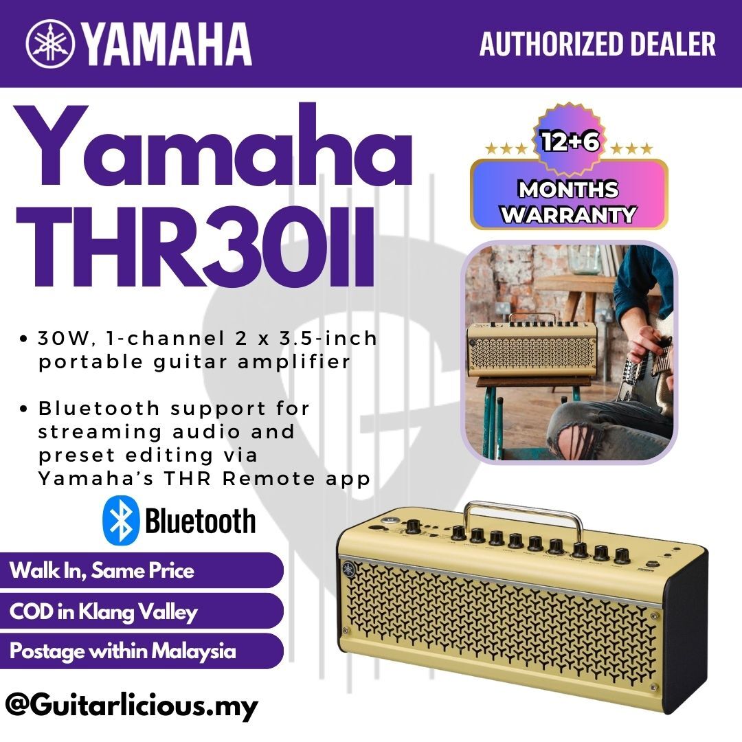 Yamaha THR30IIA 30 Watt Modelling Combo Speaker Amp Wireless Acoustic Guitar  Amplifier (THR30II A) – GUITARLICIOUS.MY