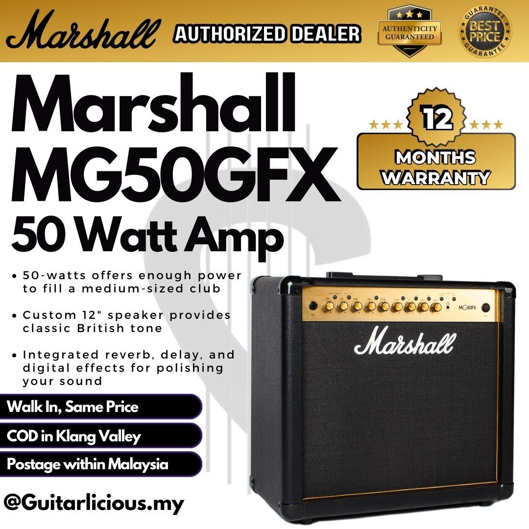 MARSHALL MG50GFX 1x12" 50-watt Combo Amp with Effects (MG50G / MG50 / MG 50  ) – GUITARLICIOUS.MY