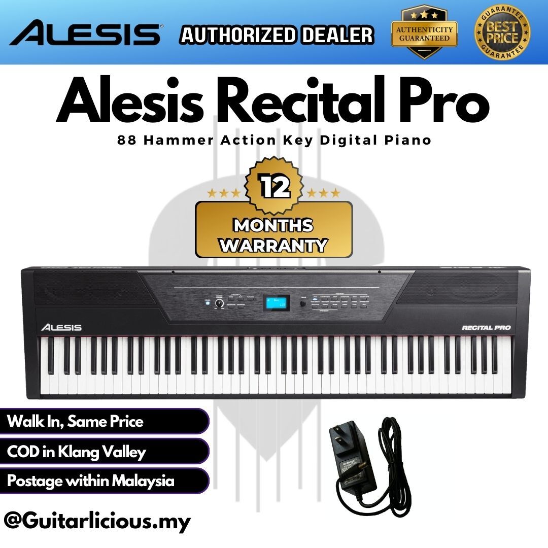 ALESIS RECITAL PRO 88-Key Digital Piano with Hammer-Action Keys