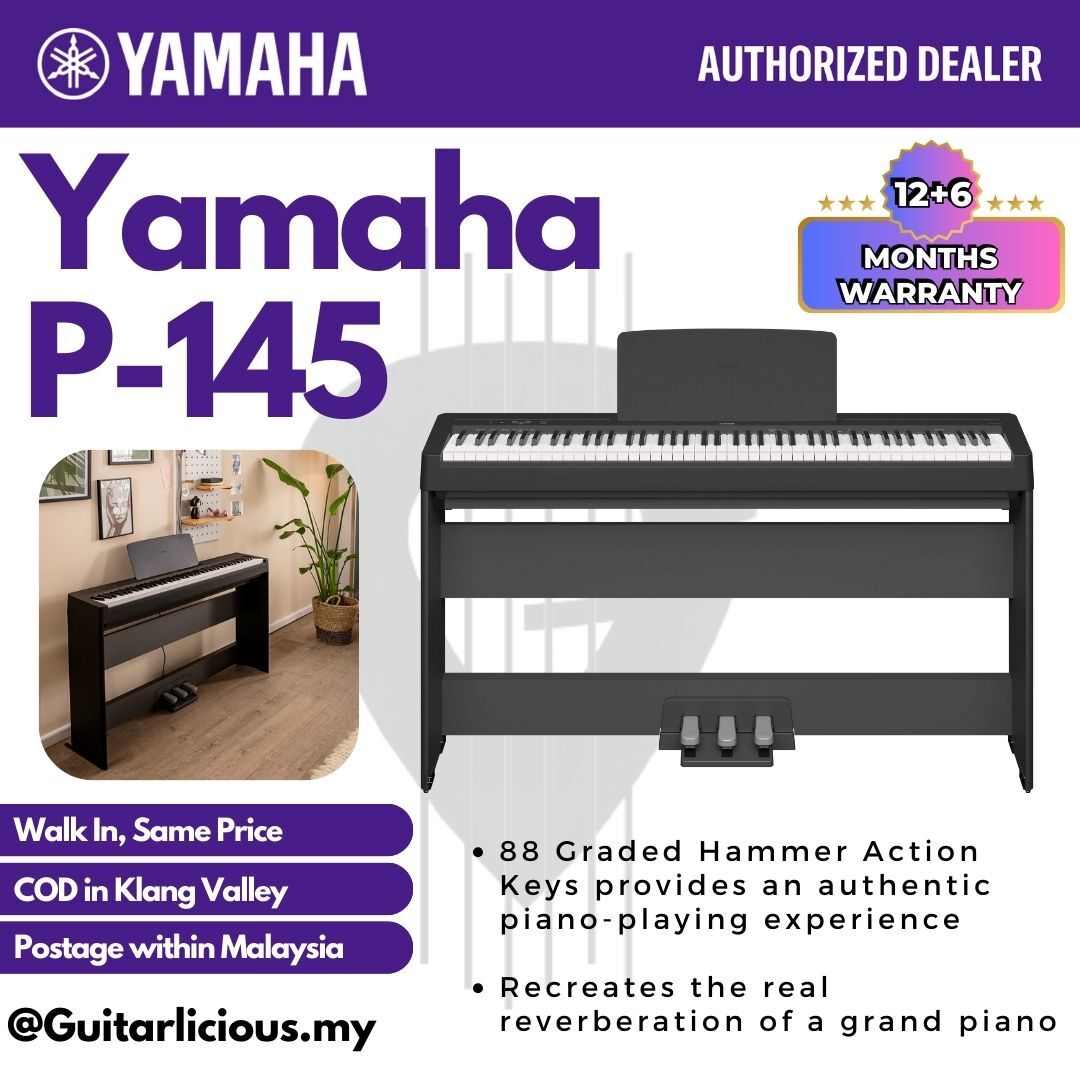 Yamaha P-145 88-Key Portable Digital Piano (Black)