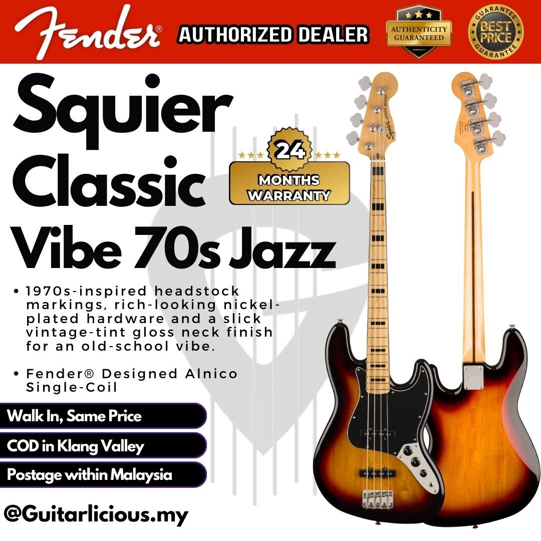 Bass - CV 70s Jazz Maple, 3-Tone Sunburst - A