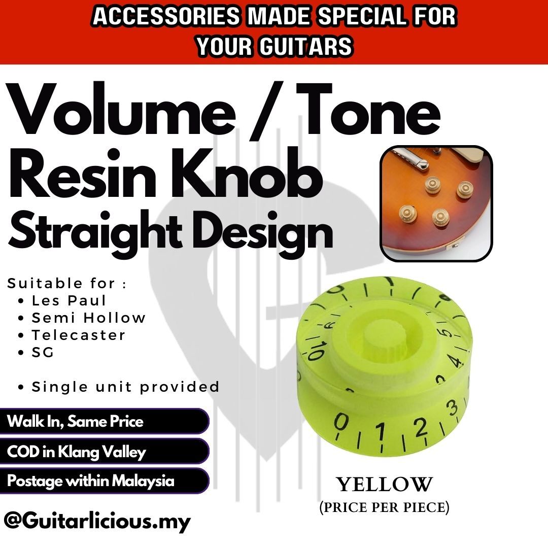 Knob - Straight Resin - YELLOW