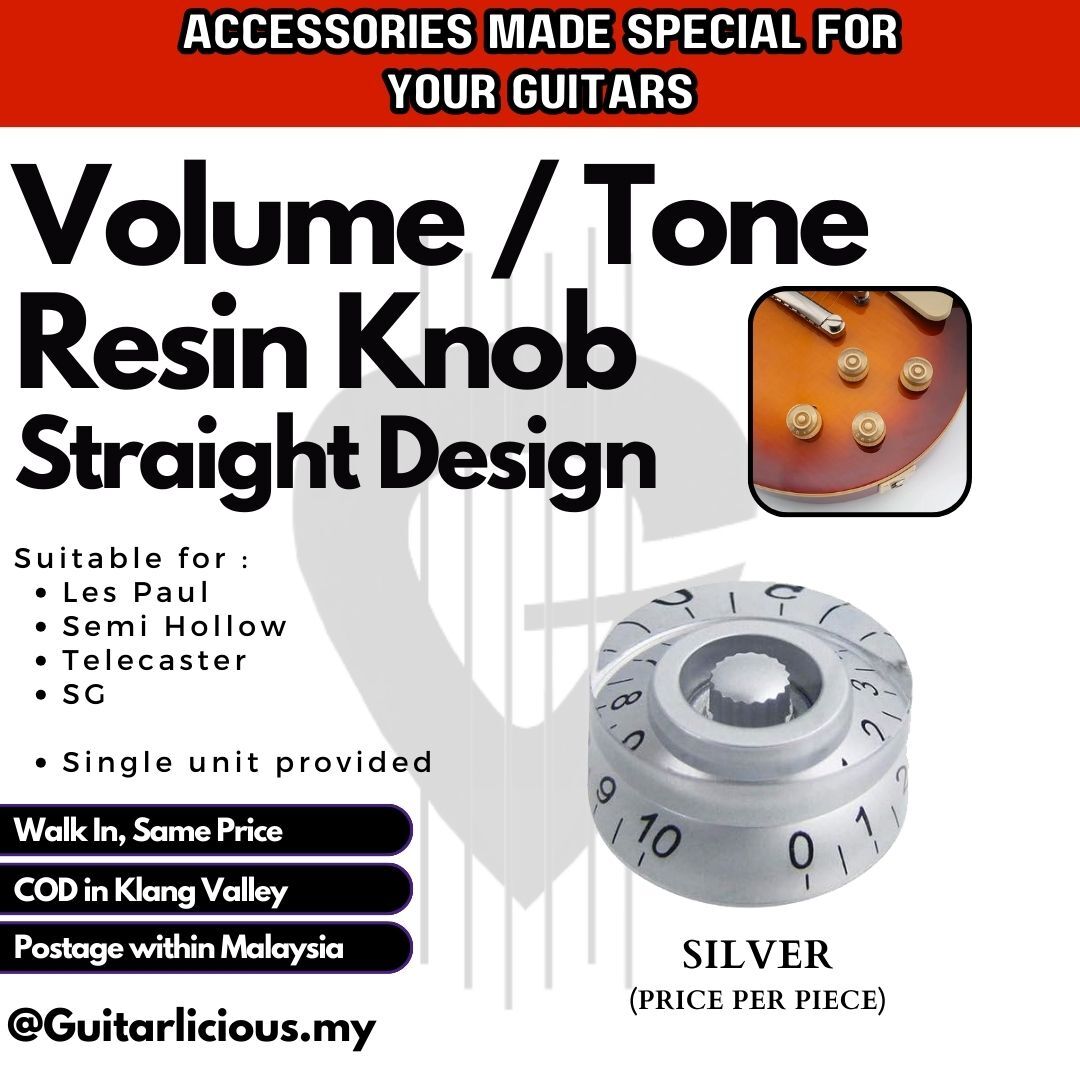 Knob - Straight Resin - SILVER