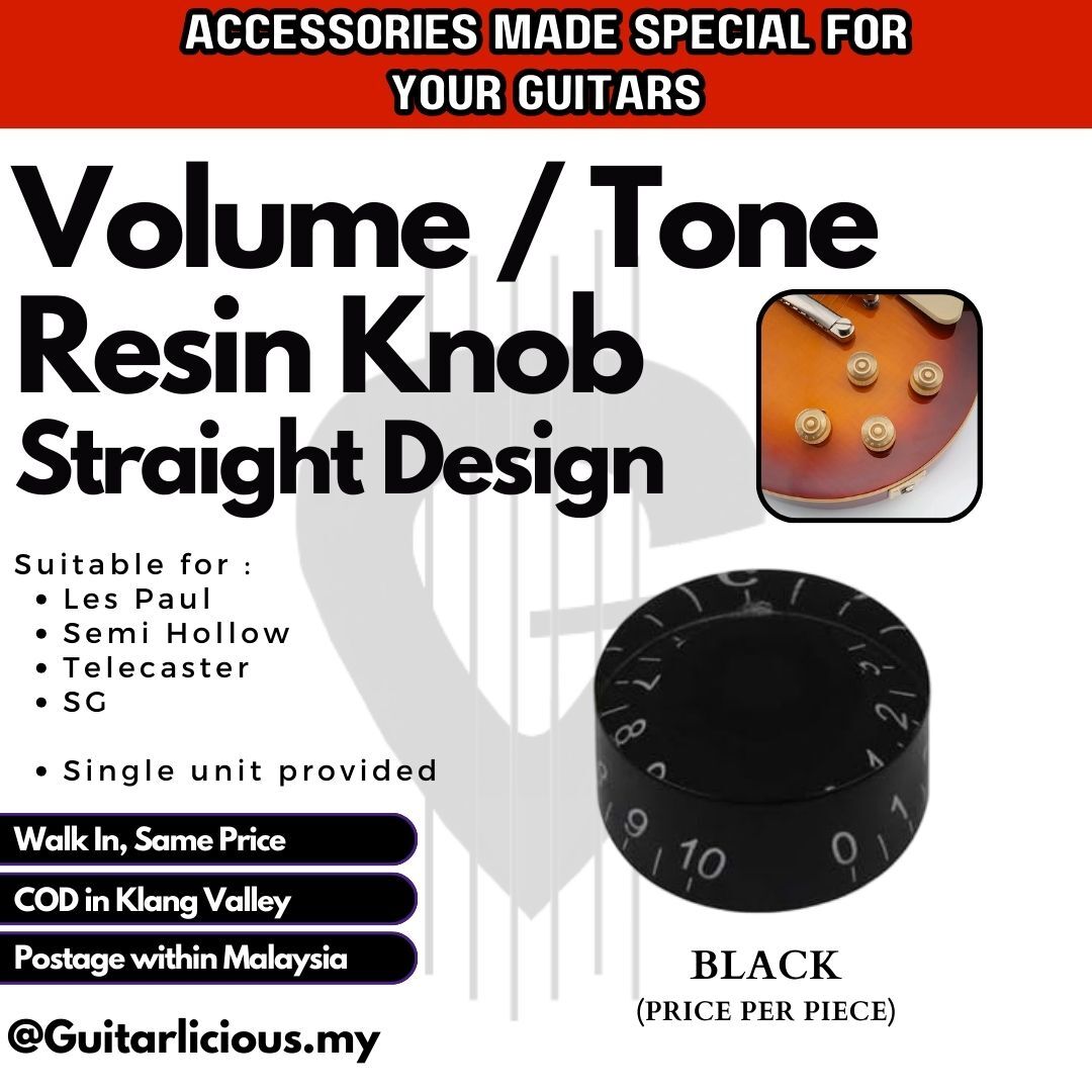 Knob - Straight Resin - BLACK