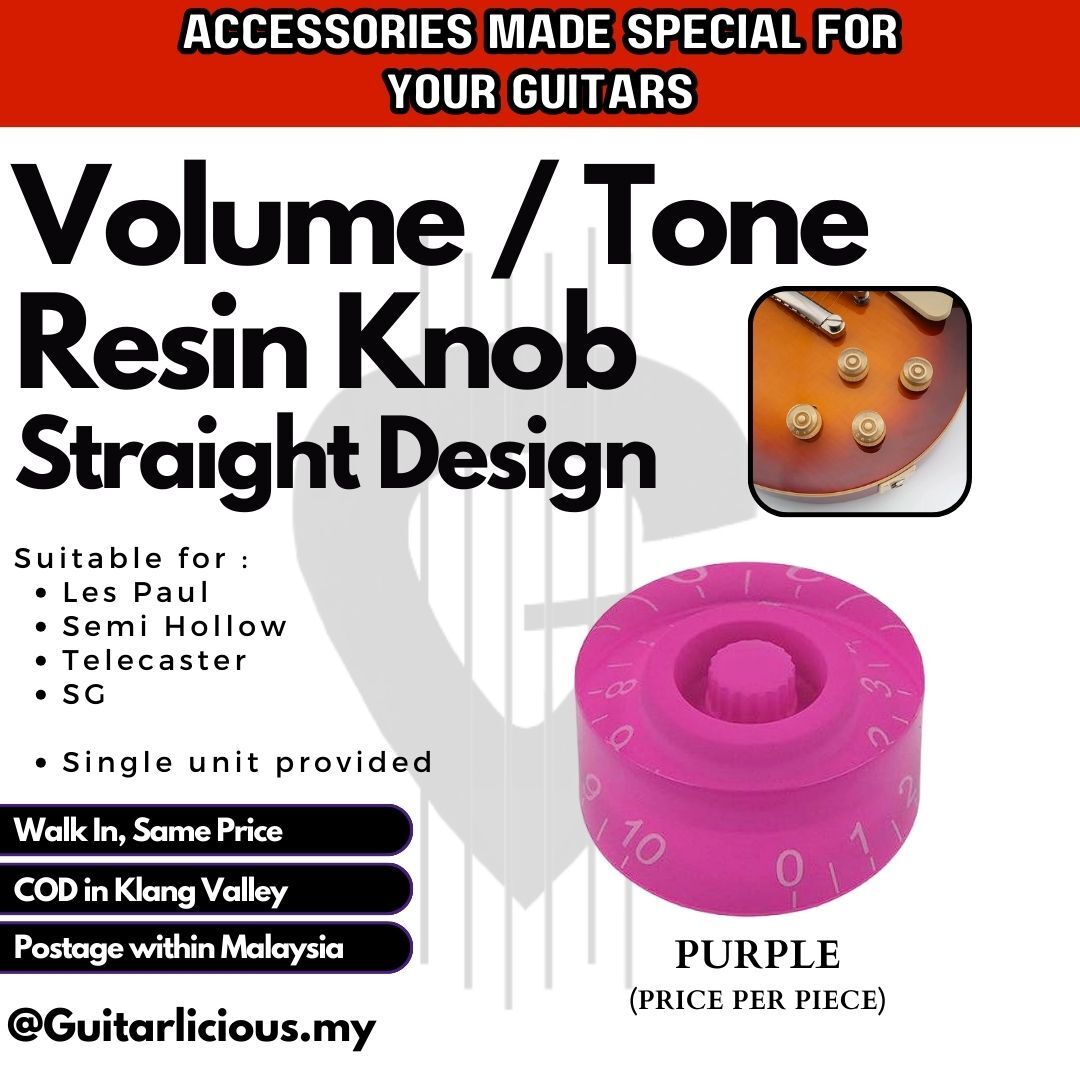 Knob - Straight Resin - Purple