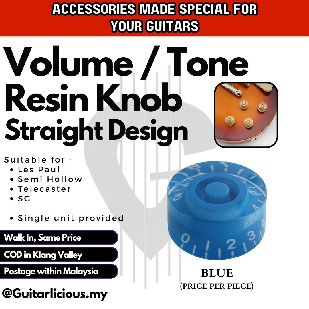 Knob - Straight Resin - Blue