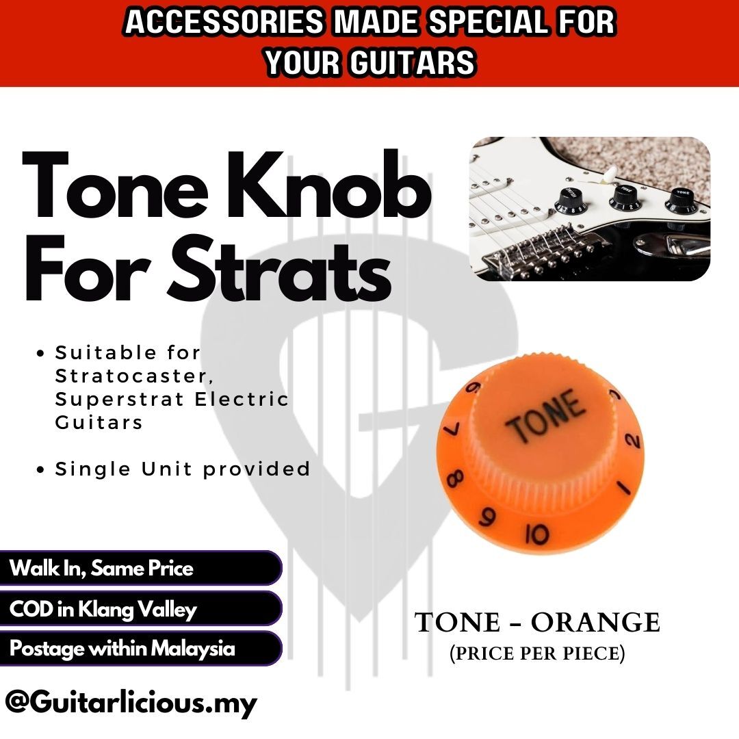Plastic Tone Knob - orange