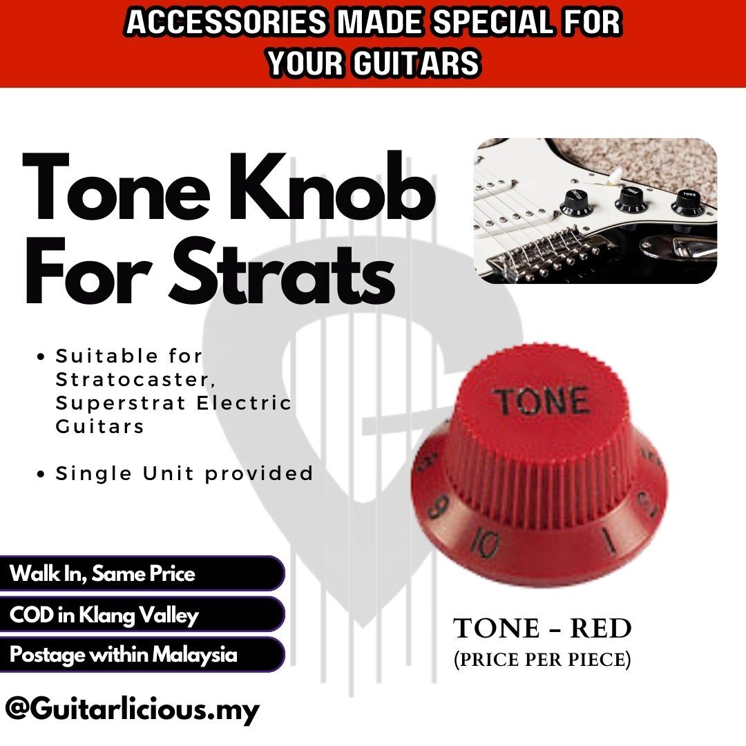 Plastic Tone Knob - red