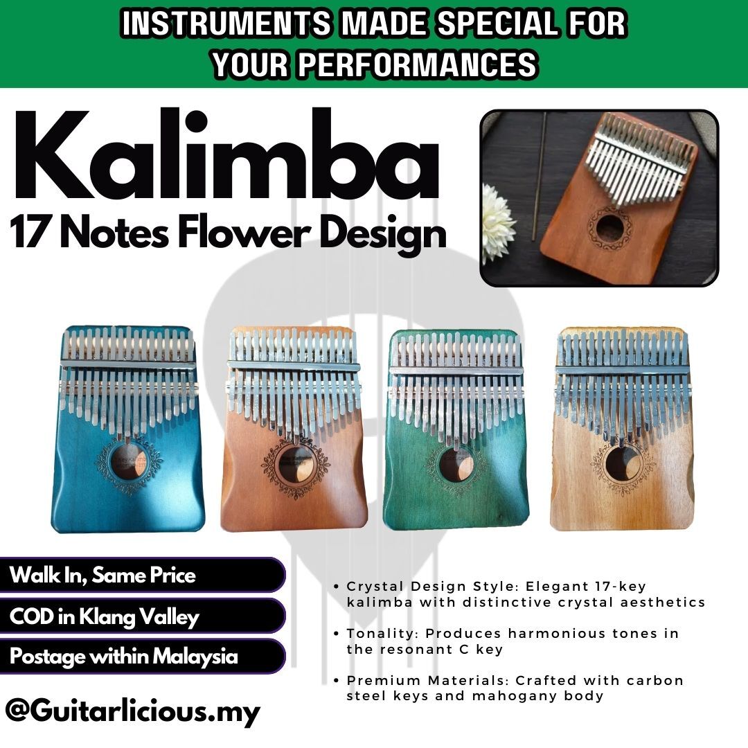 Kalimba 17 notes Flower Design (2)