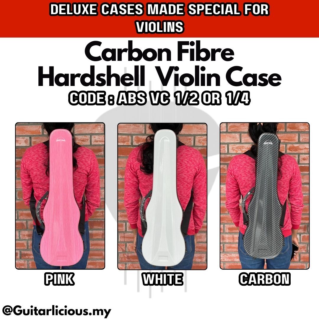Premium Carbon Fiber Hardshell Violin Case with build in Humidity Meter