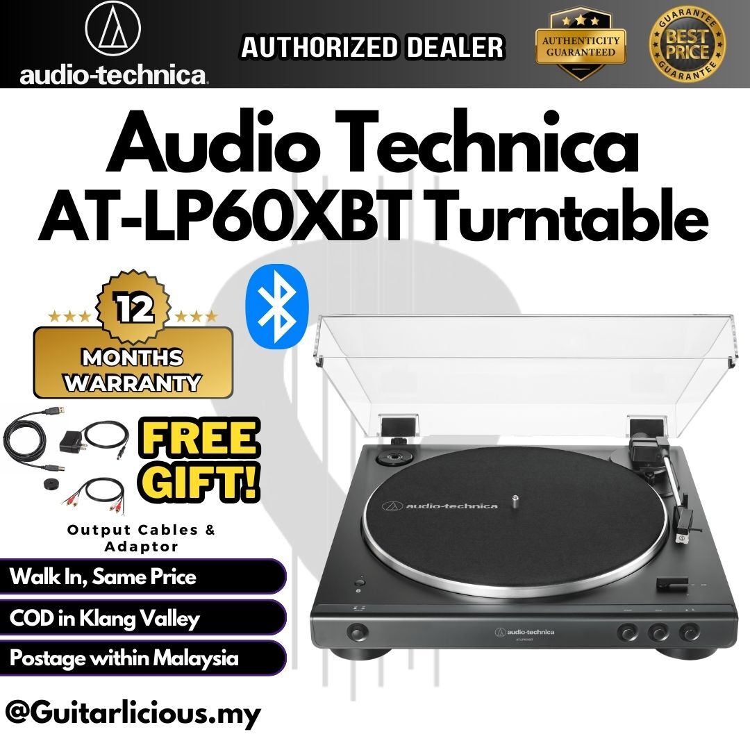 Audio Technica AT-LP60XBT Wireless Belt-Drive Turntable with Bluetooth (AT- LP60XBT / AT-LP60X / ATLP60X ) – GUITARLICIOUS.MY