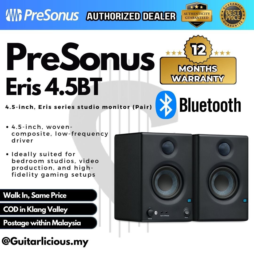 PreSonus Eris E4.5 BT Active Studio Monitor Pair with Bluetooth