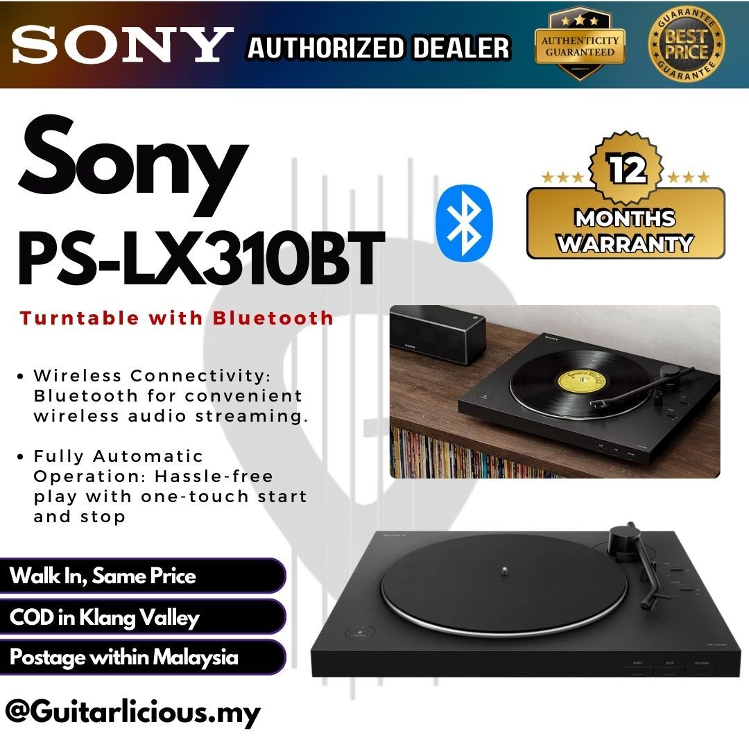 Sony PS-LX310BT Turntable with Bluetooth ( Records Vinyl Player ) ( PS- LX310BT / PS LX310 / PSLX310BT ) – GUITARLICIOUS.MY