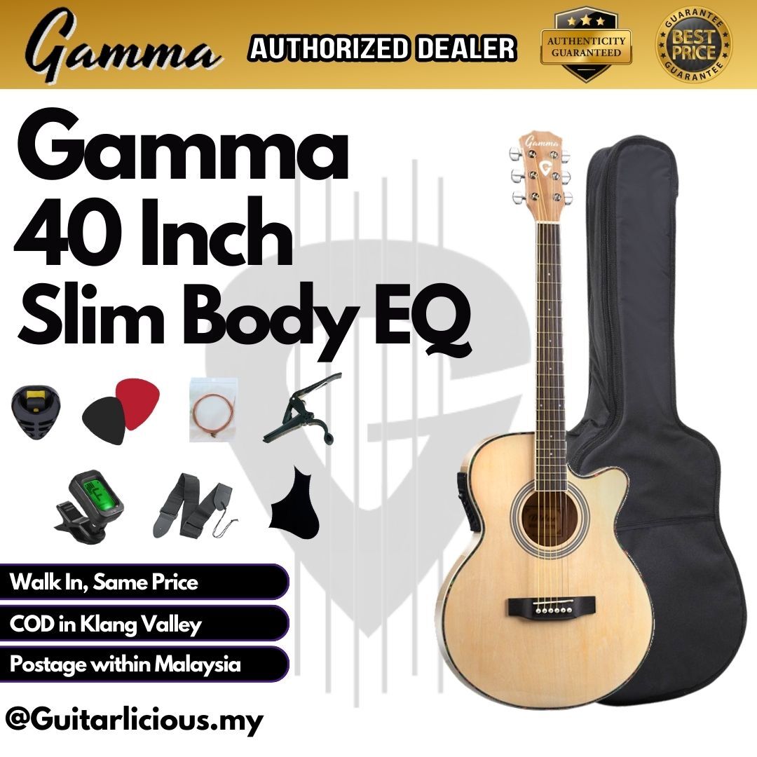 GAMMA Series 40 Slimbody Acoustic Guitar 4band EQ - Music Instruments for  sale in Ara Damansara, Selangor