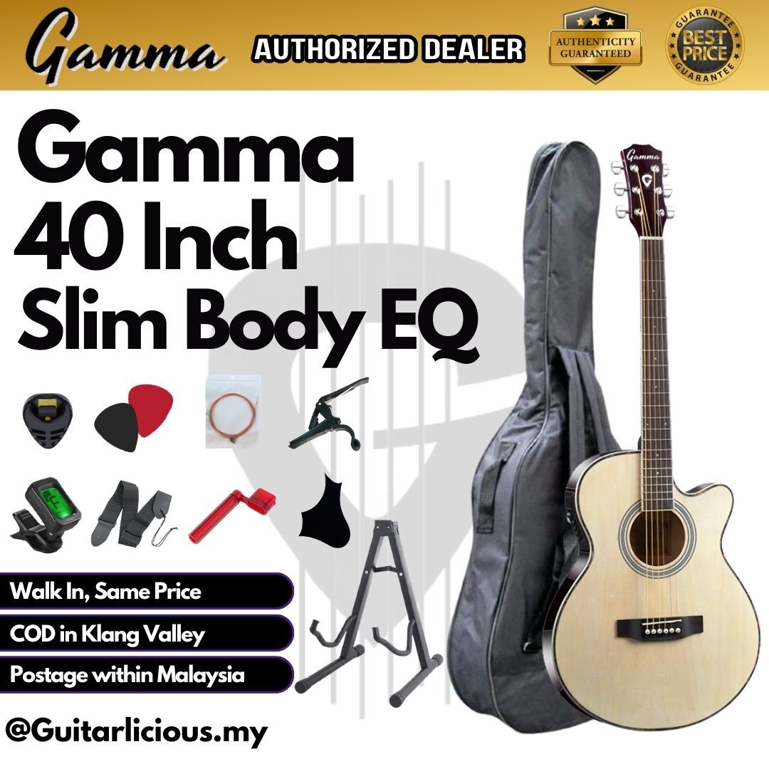 GAMMA Series 40inch Slimbody Acoustic Guitar with 4 band EQ ( GM40S-EQ /  GM40SEQ)