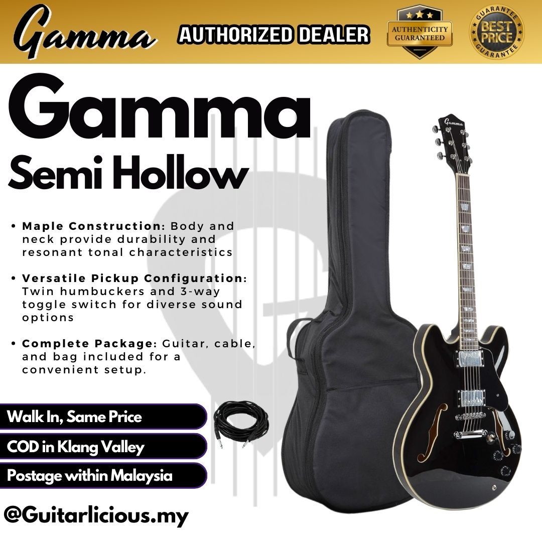 Gamma Semi Hollow _ Black - A (2)