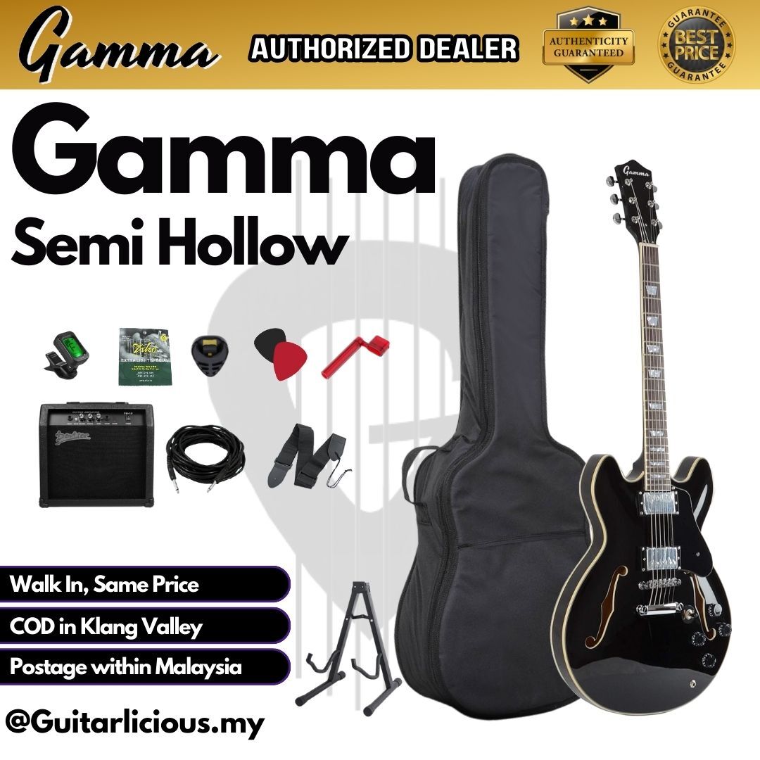 Gamma Semi Hollow _ Black - E (2)
