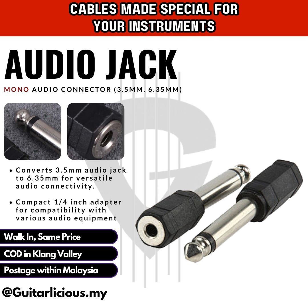 Mono Audio Jack 3.5mm to 6.35mm