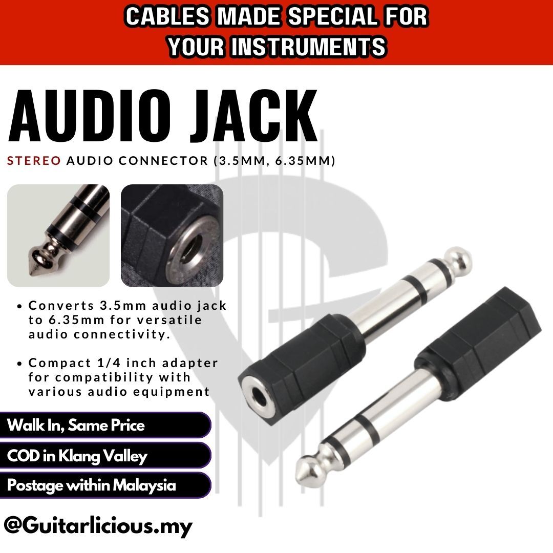 Stereo Audio Jack 3.5mm to 6.35mm