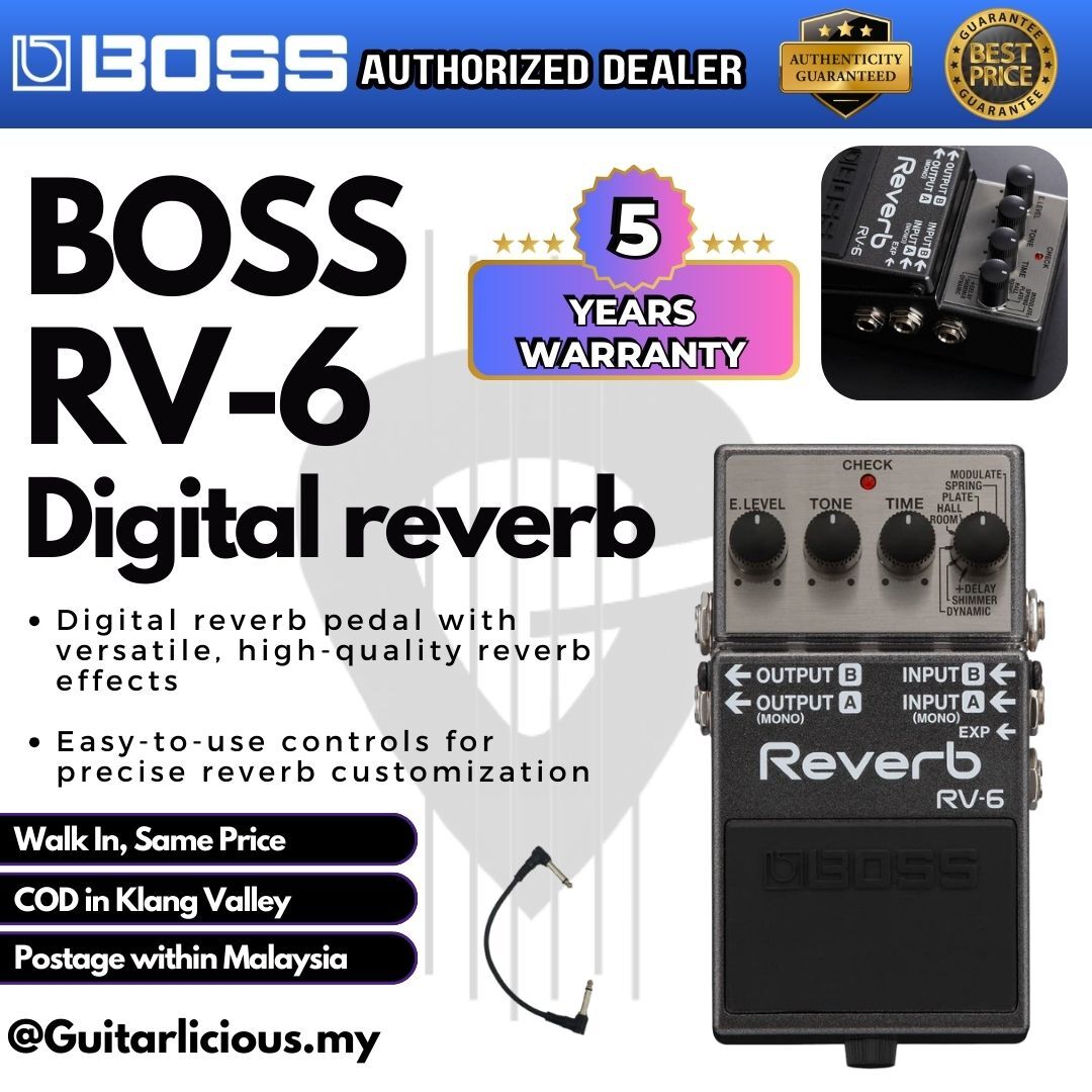 Boss RV-6 Digital Reverb Guitar Effects Pedal ( RV-6 / RV6 