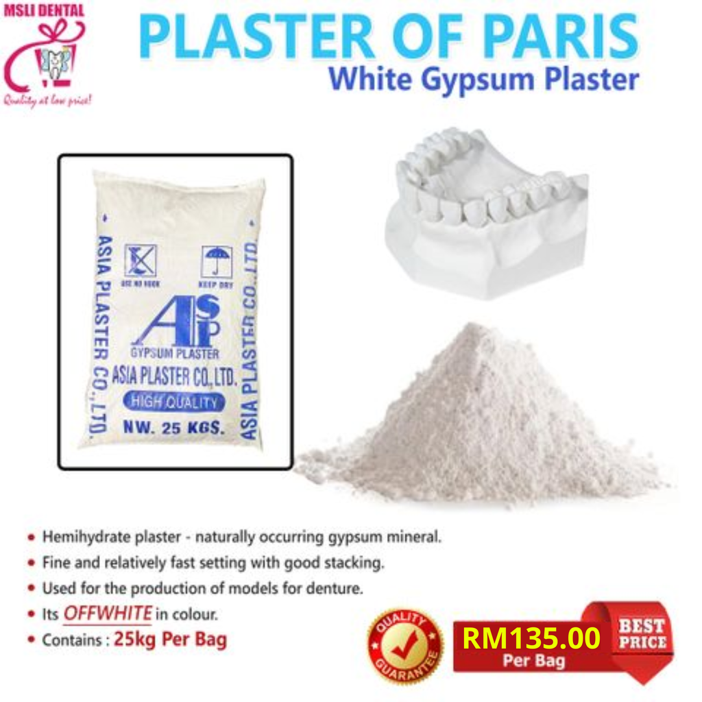 PLASTER OF PARIS - WHITE GYPSUM PLASTER (25KG)
