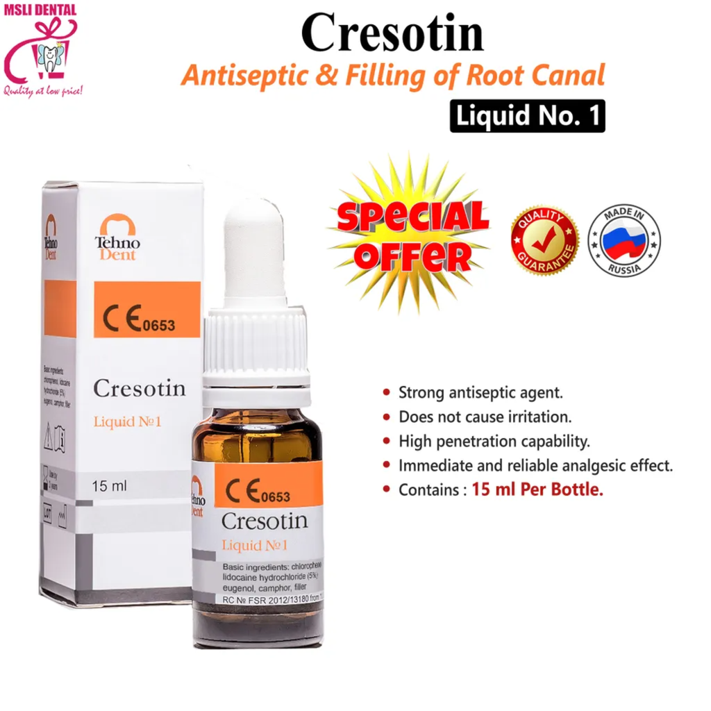 TEHNODENT - CRESOTIN Antiseptic & Filling of Root Canal (LIQUID NO.1) 2,0