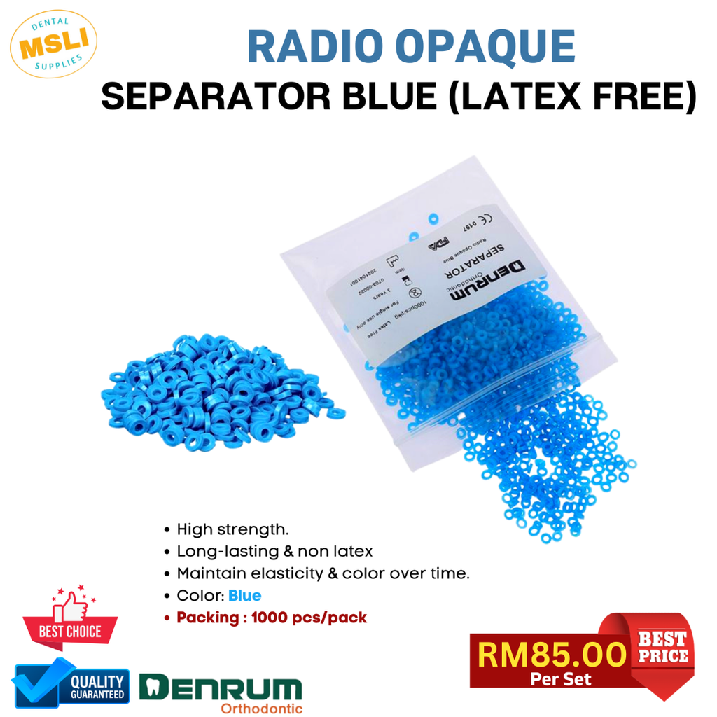 RADIO OPAQUE SEPARATOR BLUE (LATEX FREE) 🟢A016 – MSLI Dental Supplies