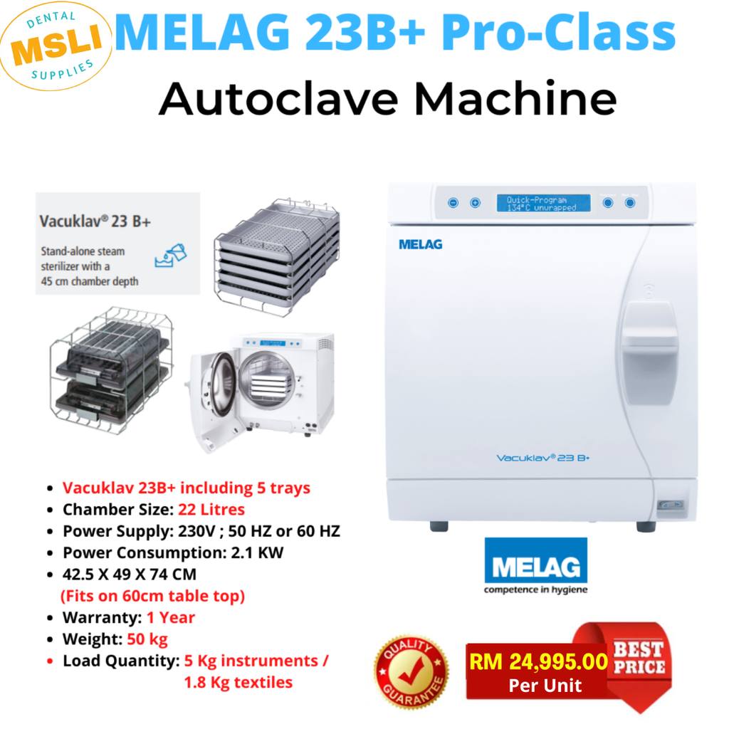MELAG 23B+ PRO CLASS AUTOCLAVE MACHINE MSLI Dental Supplies