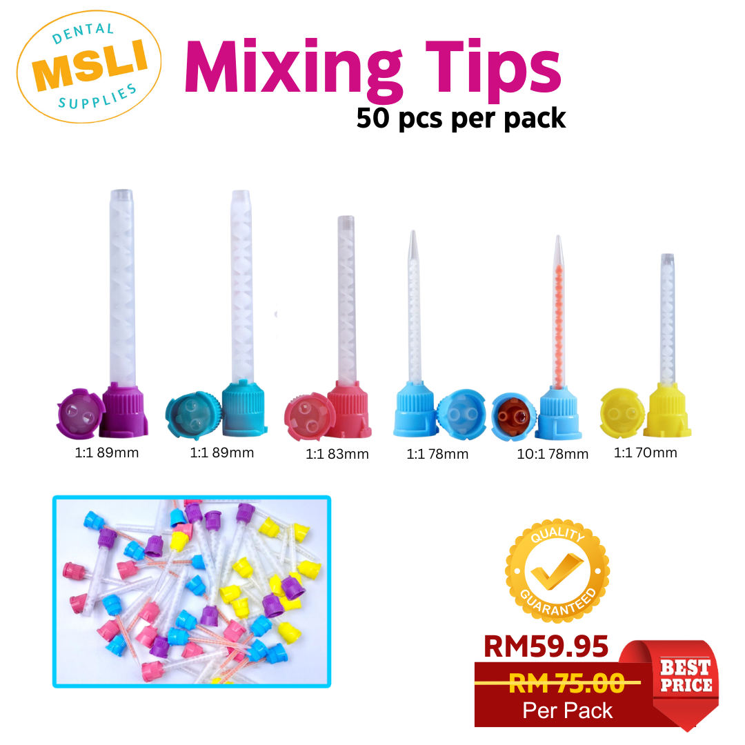 ELabPal Yellow Dental Impression Mixing Tips – 50Pcs (FDA, 14mm Interface)