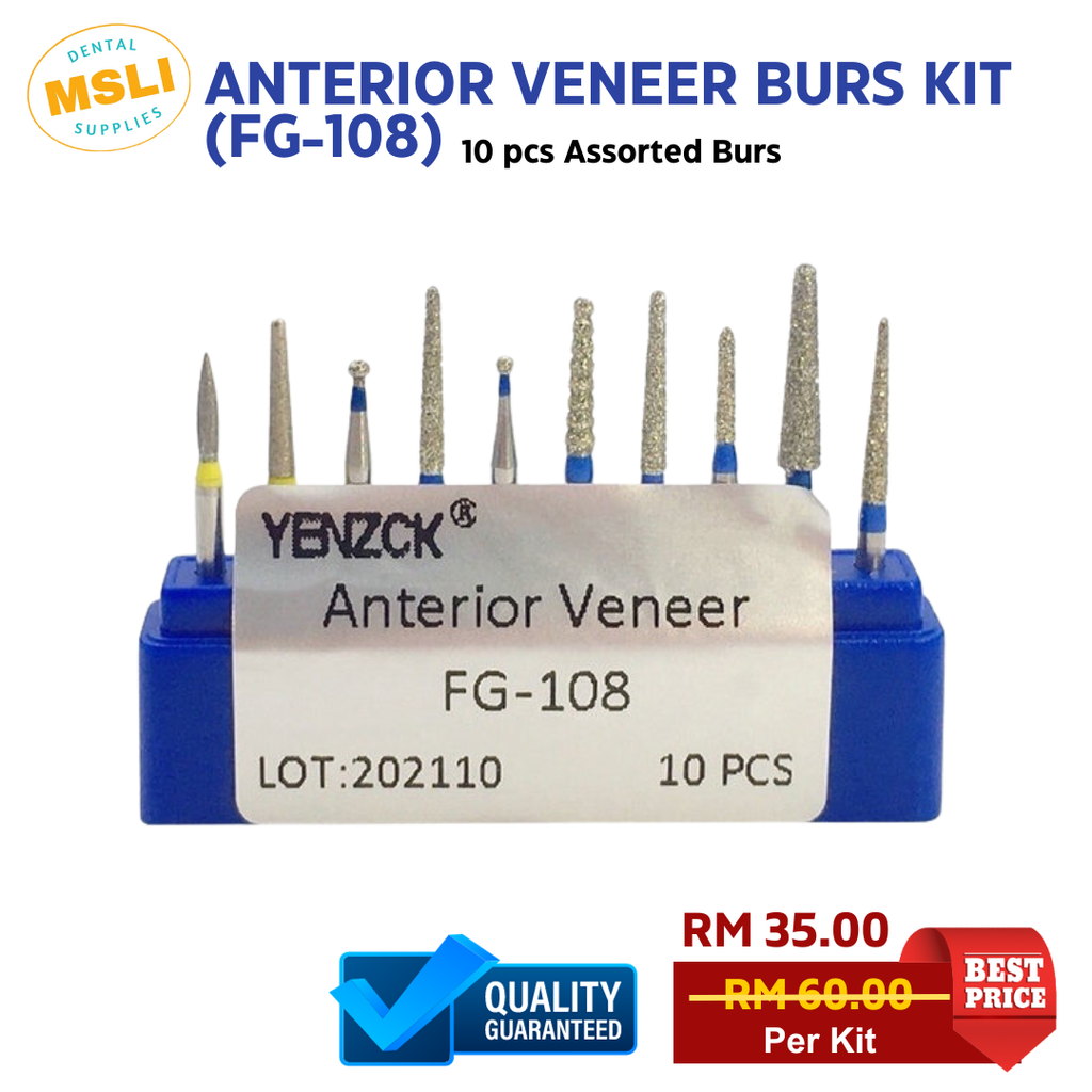 ANTERIOR VENEER BURS KIT (FG-108)