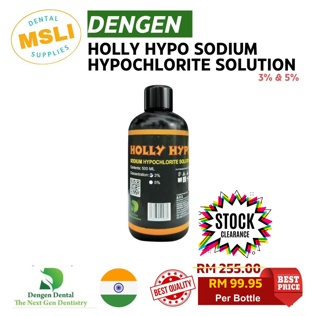 🎉 HOLLY HYPO Sodium Hypoclorite Solution 500ml Endo Irrigation