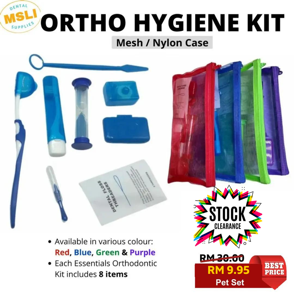 🎉 ORTHO HYGIENE KIT (Mesh/Nylon Case) A106 🟢 MSLI Dental Supplies