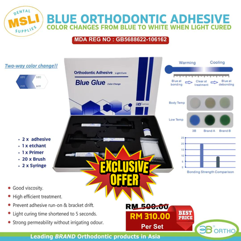 Module Colours Ortho Ready Stock 3B ORTHO - BLUE GLUE Orthodontic Adhesive (Color Changes ...
