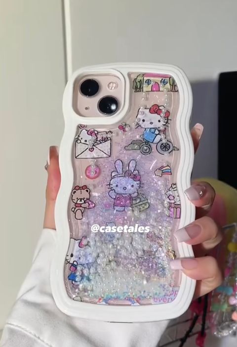 Cute Cartoon Kitty ARIEL Pearl Quicksand Case