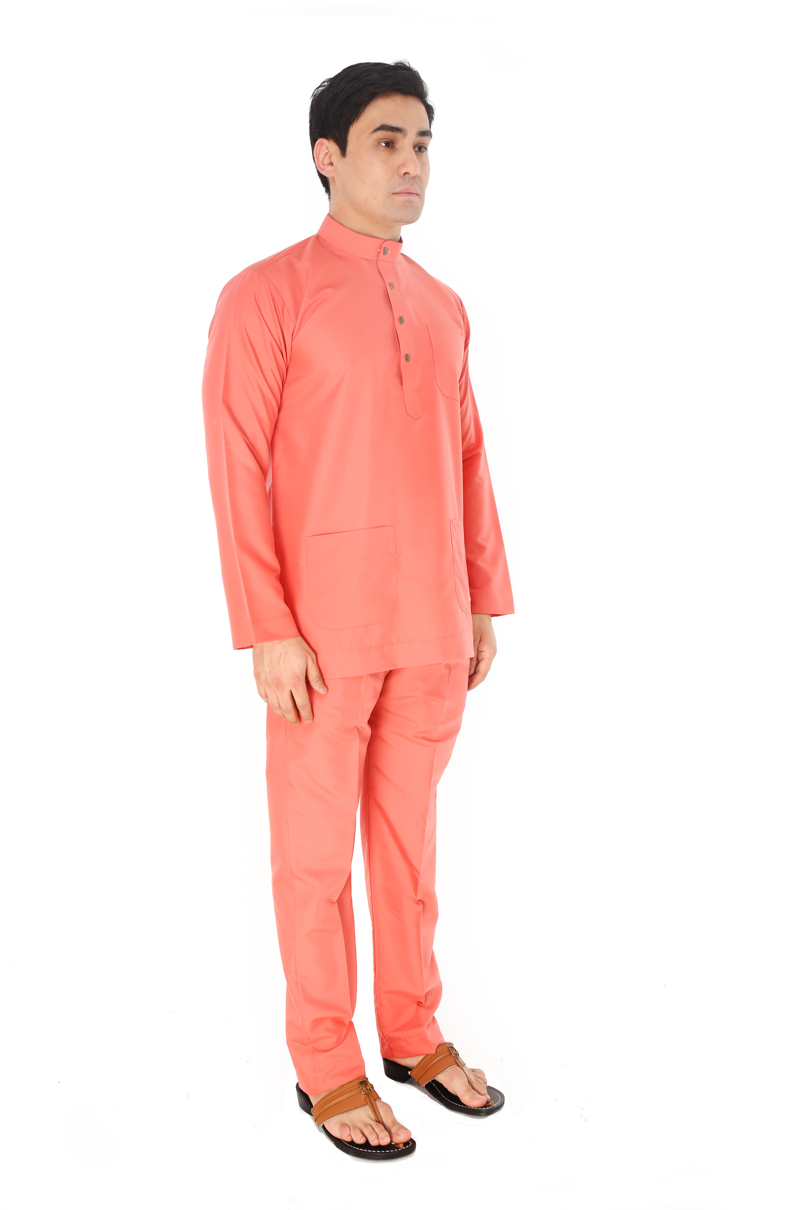 Baju Melayu Moden Cekak Musang (Salmon - AA1112BM) - AMAR ...
