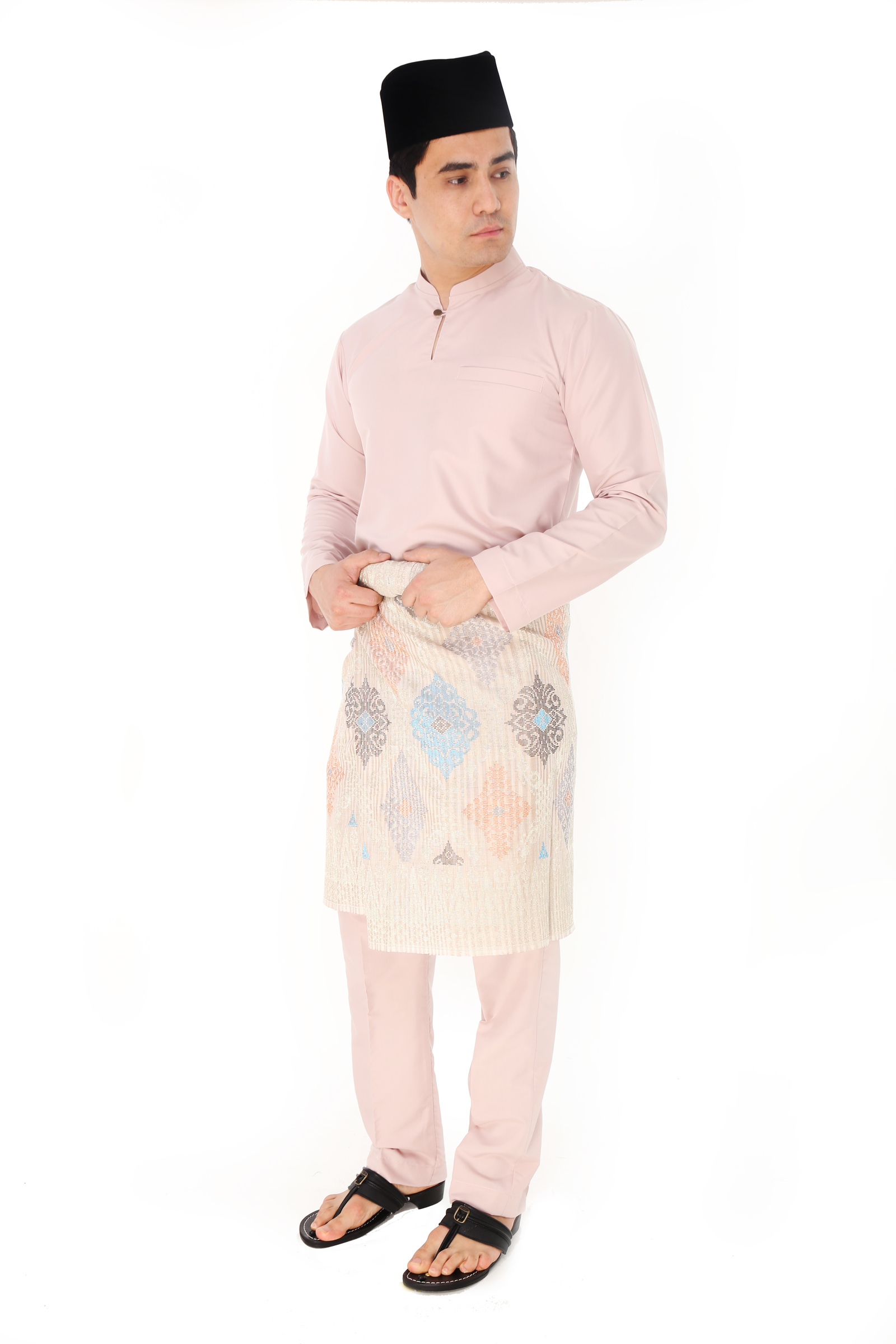 Baju Melayu Gold : Baju Melayu Moden Gumbae (Rose Gold - AA1140BM