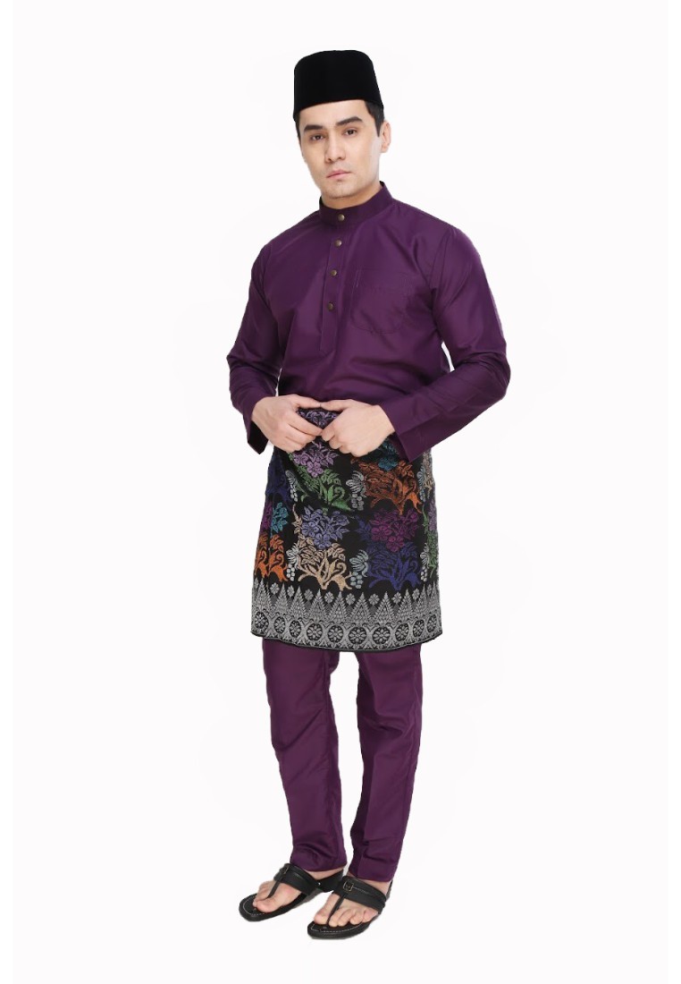  Baju  Melayu  Moden  Cekak  Musang  Mangosteen Purple 