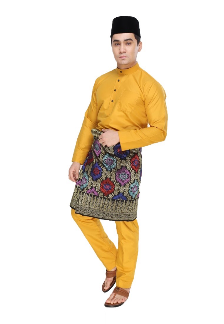  Baju  Melayu  Moden  Cekak  Musang  Mustard Yellow AA1039BM 