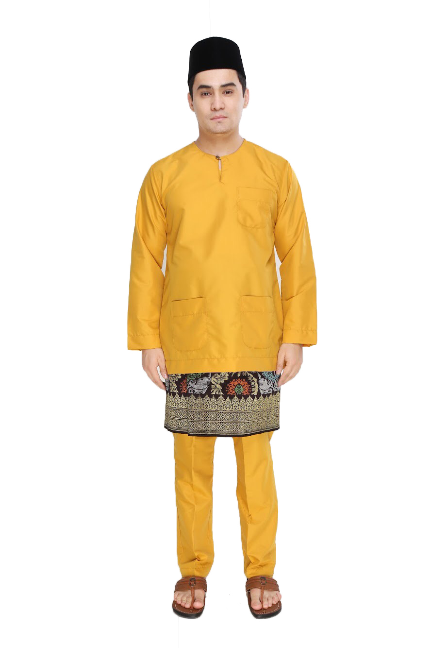  Baju  Melayu  Moden Teluk  Belanga  Mustard Yellow AA1073BM 
