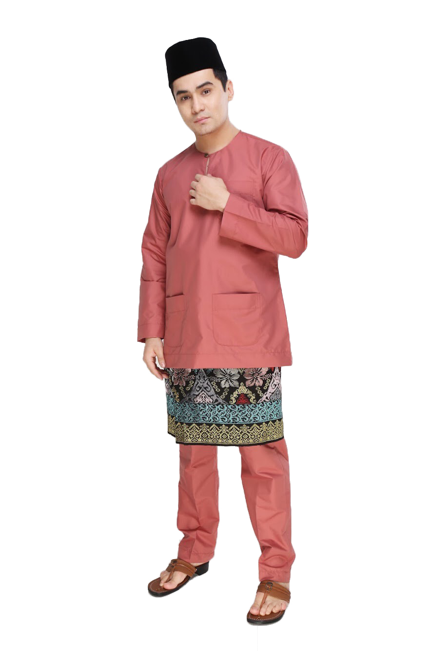  Baju  Melayu  Moden Teluk  Belanga  Dusty Pink AA1068BM 