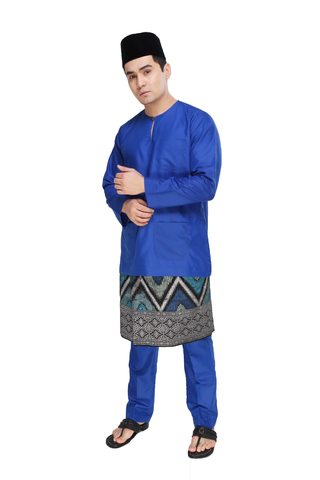  Baju  Melayu  Moden Teluk  Belanga  Royal Blue  AA1062BM 