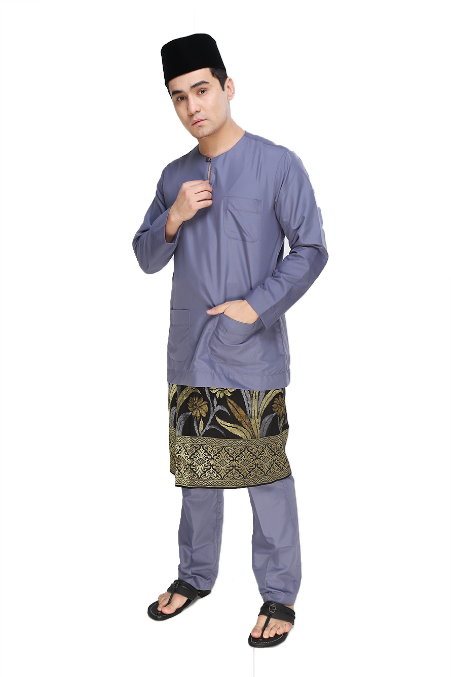 Baju  Melayu  Moden Teluk Belanga Dark  Grey  AA1056BM 