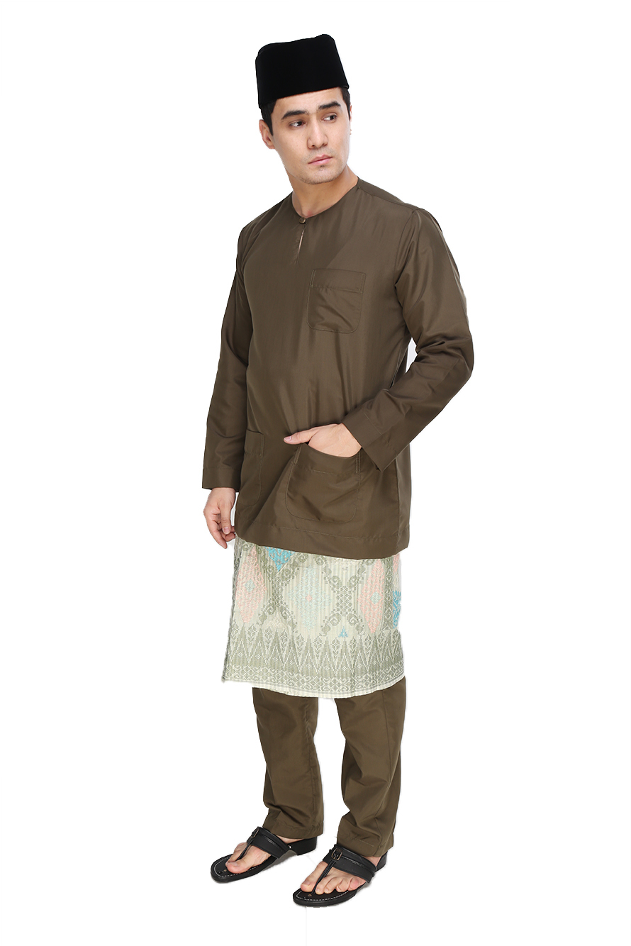  Baju  Melayu  Moden Teluk  Belanga  Army Green AA1057BM 