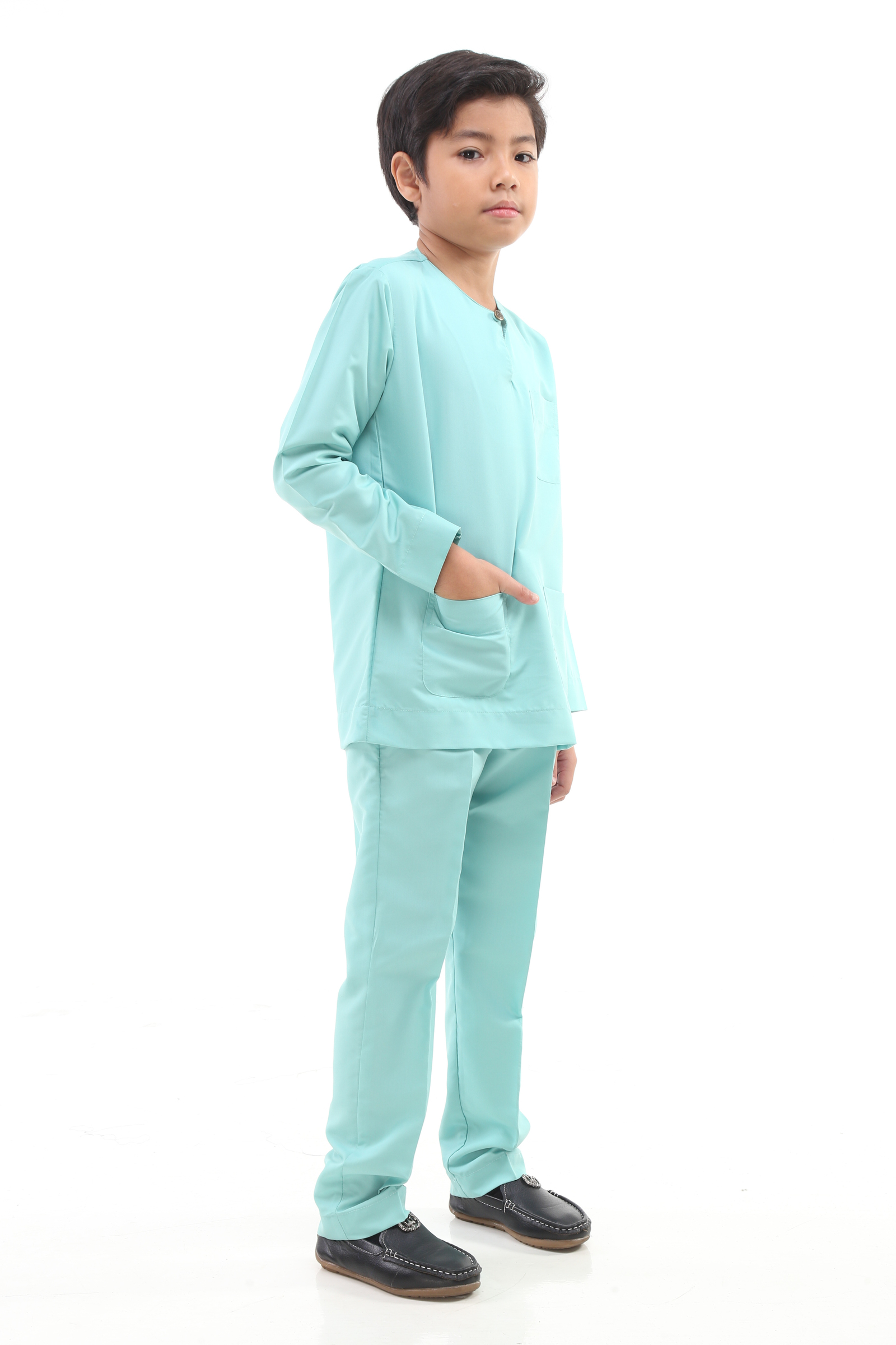  Baju Melayu Teluk Belanga  For Kids Mint Green AA7135BMK 
